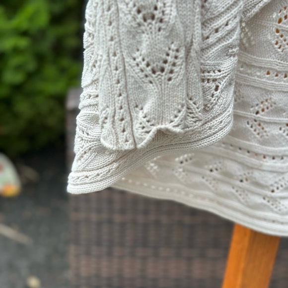 CAbi Cable Knit Cotton Cream Sweater - Picture 8 of 11